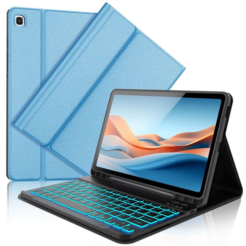 Metalic Blue Case Detachable Keyboard  Galaxy Tab S6 Lite  10.4" 2024/2022/202
